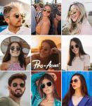 Pro Acme Small Square Sunglasses for Women Men 100% Real Glass Lens Hexagonal Frame (C2 | Gold | Brown Gradient, 51)