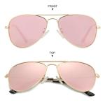 Gleyemor Kids Polarized Aviator Sunglasses for Little Girls Boys Age 3-8 (Gold/Pink Mirror)