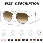 Pro Acme Small Square Sunglasses for Women Men 100% Real Glass Lens Hexagonal Frame (C2 | Gold | Brown Gradient, 51)