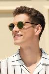 CARFIA Retro Round Polarized Mens Sunglasses UV Protection Acetate Frame CA5289L