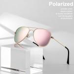 Gleyemor Kids Polarized Aviator Sunglasses for Little Girls Boys Age 3-8 (Gold/Pink Mirror)