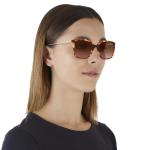 Michael Kors MK2169 Avellino Sunglasses, Amber Tortoise/Brown Gradient, 56 mm