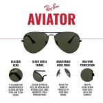 Ray-Ban RB3025 Classic Aviator Sunglasses, Gunmetal/G-15 Green, 58 mm