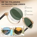 CARFIA Retro Round Polarized Mens Sunglasses UV Protection Acetate Frame CA5289L