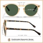 CARFIA Retro Round Polarized Mens Sunglasses UV Protection Acetate Frame CA5289L