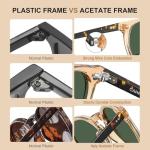 CARFIA Retro Round Polarized Mens Sunglasses UV Protection Acetate Frame CA5289L