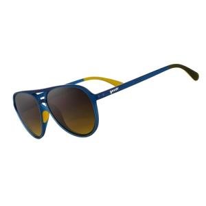 goodr Frequent Skymall Shoppers Polarized Aviator Sunglasses, Large Sized (Mach G), Navy Frame with Amber Gradient Lens, Dark to Light Tint, UV400 Protection, No Slip, No Bounce