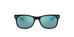 Ray-Ban unisex child RJ9052sf New Wayfarer Asian Fit Sunglasses, Matte Black/Blue Flash, 50 mm US