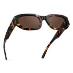 WearMe Pro - Women's Chunky Narrow Rectangular Sunglasses - Polarized, Lightweight Acetate, 100% UV Protection