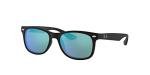 Ray-Ban unisex child RJ9052sf New Wayfarer Asian Fit Sunglasses, Matte Black/Blue Flash, 50 mm US
