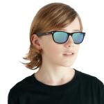 Ray-Ban unisex child RJ9052sf New Wayfarer Asian Fit Sunglasses, Matte Black/Blue Flash, 50 mm US