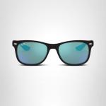 Ray-Ban unisex child RJ9052sf New Wayfarer Asian Fit Sunglasses, Matte Black/Blue Flash, 50 mm US