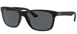 Ray-Ban Mens RB4181 Square Sunglasses, Black/Dark Grey, 57 mm