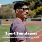 Knockaround Torrey Pines Sport - Polarized Running Sunglasses for Women & Men - Impact Resistant Lenses & Full UV400 Protection, Jelly Black/Sky Blue