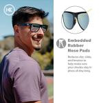 Knockaround Torrey Pines Sport - Polarized Running Sunglasses for Women & Men - Impact Resistant Lenses & Full UV400 Protection, Jelly Black/Sky Blue