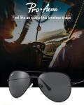 Pro Acme Classic Aviator Sunglasses for Women & Men Real Glass Lens Metal Frame UV400 Driver Sunglasses, 58 MM (Black/Black)