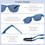 COCOSAND Toddler Baby Sunglasses with Strap Polarized Flexible Square Frame UV400 Protection for Kids Girl Boy Age 2-6, Navy Blue