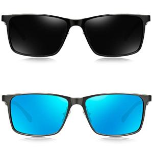 BIRCEN Mens Sunglasses Polarized UV Protection: Classic Shades for Men Driving Fishing with Al-Mg Metal Frame
