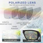 maivnz Floating Polarized Fishing Sunglasses For Men Surfing Kayaking UV Protection Unsinkable Water Sport Sun Glasses MZ871 (Black/Blue)