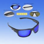 maivnz Floating Polarized Fishing Sunglasses For Men Surfing Kayaking UV Protection Unsinkable Water Sport Sun Glasses MZ871 (Black/Blue)