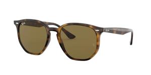 Ray-Ban Unisex RB4306 Hexagonal Sunglasses, Light Havana/Dark Brown, 54 mm