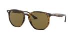 Ray-Ban Unisex RB4306 Hexagonal Sunglasses, Light Havana/Dark Brown, 54 mm