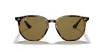 Ray-Ban Unisex RB4306 Hexagonal Sunglasses, Light Havana/Dark Brown, 54 mm