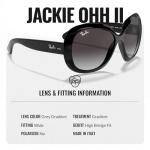 Ray-Ban RB4098 JACKIE OHH II Butterfly Shaped Non-Polarized Sunglasses for Women – Includes Official RAYBAN Eyewear Kit – Ideal Formal & Casual Wear Sunglasses – Grey Gradient Lens