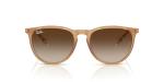 Ray-Ban RB4171 Erika Sunglasses, Rubber Beige/Gradient Brown, 54 mm