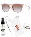 Ray-Ban RB4171 Erika Sunglasses + Vision Group Accessories Bundle (Dark Rubber Sand/Violet Gradient Brown (600068))