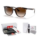 Ray-Ban RB4378 710/13 54MM Havana/Plastic Lens Brown Gradient Square Sunglasses for Women +BUNDLE with ACCESSORY EYEWEAR KIT