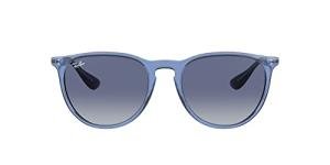 Ray-Ban Unisex RB4171 Erika Round Sunglasses, Transparent Blue/Light Grey Gradient Dark Blue, 54 mm