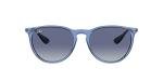 Ray-Ban Unisex RB4171 Erika Round Sunglasses, Transparent Blue/Light Grey Gradient Dark Blue, 54 mm