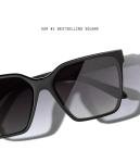 Quay - Womens Sunglasses, Polarized Square Lenses with UV Protection, Oversized Sunglasses (Level Up, Black)