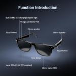 Blackview Smart Glasses, Polarized Bluetooth Sunglasses with Speaker, Voice Control, UV Protection, Anti Blue Light Lens