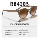 Ray-Ban RB4305 Phantos Shaped Non-Polarized Sunglasses for Men & Women – Includes Official RAYBAN Eyewear Kit – Ideal Formal & Casual Wear Sunglasses – Brown Gradient Lens