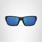 Costa Del Mar Tailfin Sunglasses, Matte Black/Blue Mirrored 580P, 60 mm