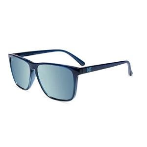 Knockaround Fast Lanes Polarized Sunglasses for Men & Women - Impact Resistant Lenses & Full UV400 Protection, Glossy Blue Frames/Sky Blue Lenses