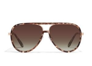 Quay - Womens Sunglasses, Polarized Aviator Lenses with UV Protection, Oversized Sunglasses (High Profile, Brown Tortoise)