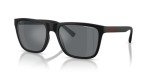 A|X ARMANI EXCHANGE Men's AX4080S Square Sunglasses, Matte Black/Light Grey Mirrored/Black, 57 mm