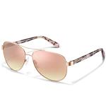CARFIA Polarized Sunglasses for Women UV Protection Acetate Arms Metal Frame Pink Mirrored CA3216