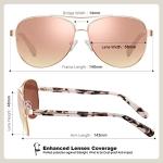 CARFIA Polarized Sunglasses for Women UV Protection Acetate Arms Metal Frame Pink Mirrored CA3216