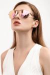 CARFIA Polarized Sunglasses for Women UV Protection Acetate Arms Metal Frame Pink Mirrored CA3216