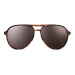 goodr Amelia Earhart Ghosted Me Polarized Aviator Sunglasses for Men & Women, Large Sized (Mach G), Brown Translucent Frames with Brown Non-Reflective Lenses, UV400 Protection, No Slip, No Bounce