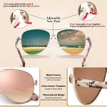 CARFIA Polarized Sunglasses for Women UV Protection Acetate Arms Metal Frame Pink Mirrored CA3216