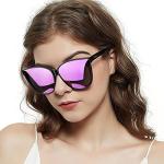 LVIOE Polarized Sunglasses for Women UV400 Protection Oversized Cat Eye Frame Retro Sunglasses for Driving Fishing Outdoor