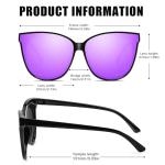 LVIOE Polarized Sunglasses for Women UV400 Protection Oversized Cat Eye Frame Retro Sunglasses for Driving Fishing Outdoor