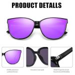 LVIOE Polarized Sunglasses for Women UV400 Protection Oversized Cat Eye Frame Retro Sunglasses for Driving Fishing Outdoor