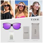LVIOE Polarized Sunglasses for Women UV400 Protection Oversized Cat Eye Frame Retro Sunglasses for Driving Fishing Outdoor