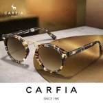CARFIA Small Face Acetate Polarized Sunglasses for Women UV Protection, Retro Double Bridge Eyewear Metal Brow Round Sunnies
